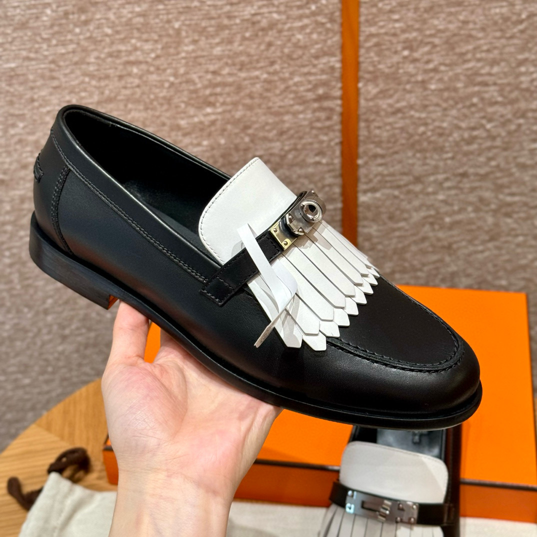 에르메스 Hermes 227 Destin loafer Calfskin&89 Noir silver
