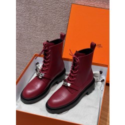 에르메스 Hermes 253 Funk Ankle Boot Calfskin&Rouge H