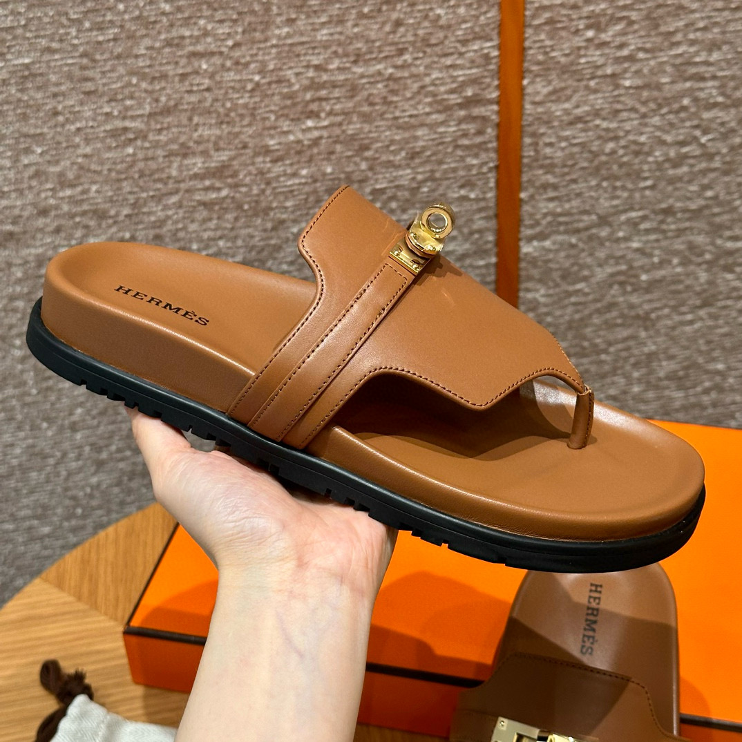 에르메스 Hermes 258 Empire Sandal Calfskin&37 Gold gold