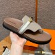 에르메스 Hermes 258 Empire Sandal Calfskin&Grayish-yellow beige gold