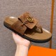 에르메스 Hermes 259 Joyce Sandal Chamois and Goat hide&Brun Fume