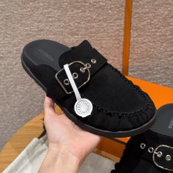 에르메스 Hermes 291 Hermes Key mule Chamois&89 Noir
