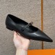 에르메스 Hermes 335 Kelly Ballet Flat Calfskin&89 Noir
