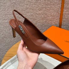 에르메스 Hermes 615 Lover 80 Pump Cowhide&Golden brown