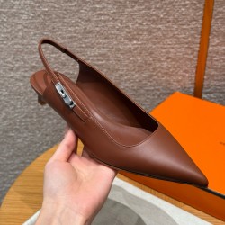 에르메스 Hermes 616 Lover 40 Pump Cowhide&Golden brown