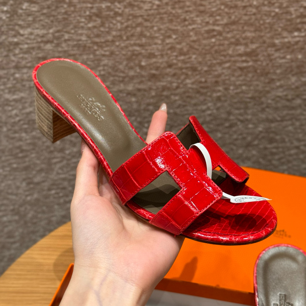 에르메스 Hermes 185 Oasis sandal Highlights Alligator&95 Braise