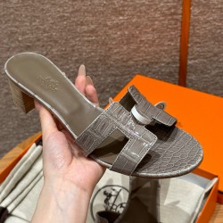 에르메스 Hermes 185 Oasis sandal Highlights Alligator&Gray