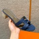 에르메스 Hermes 185 Oasis sandal KK Ostrich&77 Blue iris