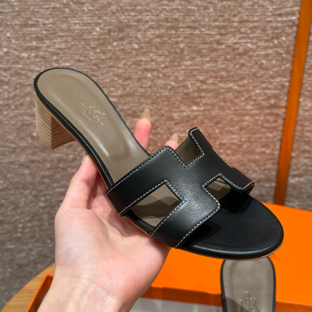 에르메스 Hermes 185 Oasis sandal Swift&89 Noir