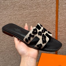 에르메스 Hermes 181 Oran sandal Chamois&Beige Espuisse and Noir