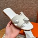 에르메스 Hermes 181 Oran sandal Epsom&01 Blanc