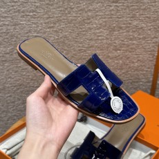 에르메스 Hermes 181 Oran sandal Highlights Alligator&7T Blue electric