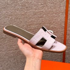 에르메스 Hermes 181 Oran sandal Highlights Alligator&09 Mauve pale