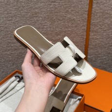 에르메스 Hermes 181 Oran sandal Lizard&01 Blanc
