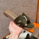 에르메스 Hermes 181 Oran sandal Lizard&61 Olive Green