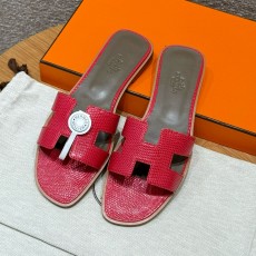 에르메스 Hermes 181 Oran sandal Lizard&Q5 Rouge casaque