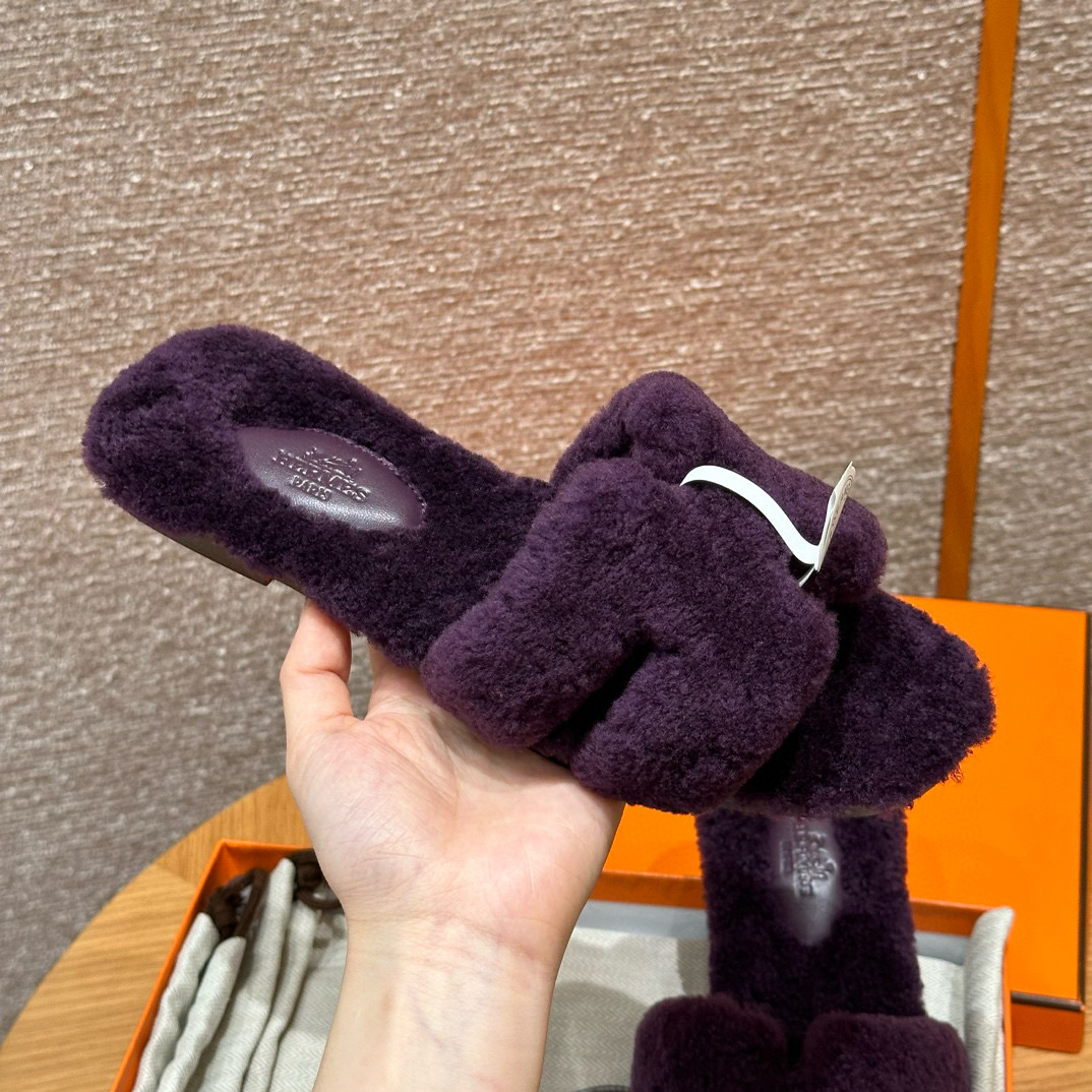 에르메스 Hermes 181 Oran sanda Woolskin&59 Raisin