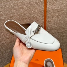 에르메스 Hermes 188 Oz Mule Goatskin&01 Blanc
