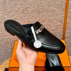 에르메스 Hermes 188 Oz Mule Goatskin&89 Noir silver