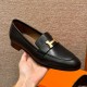 에르메스 Hermes 192 Royal loafer Goathide&89 Noir gold