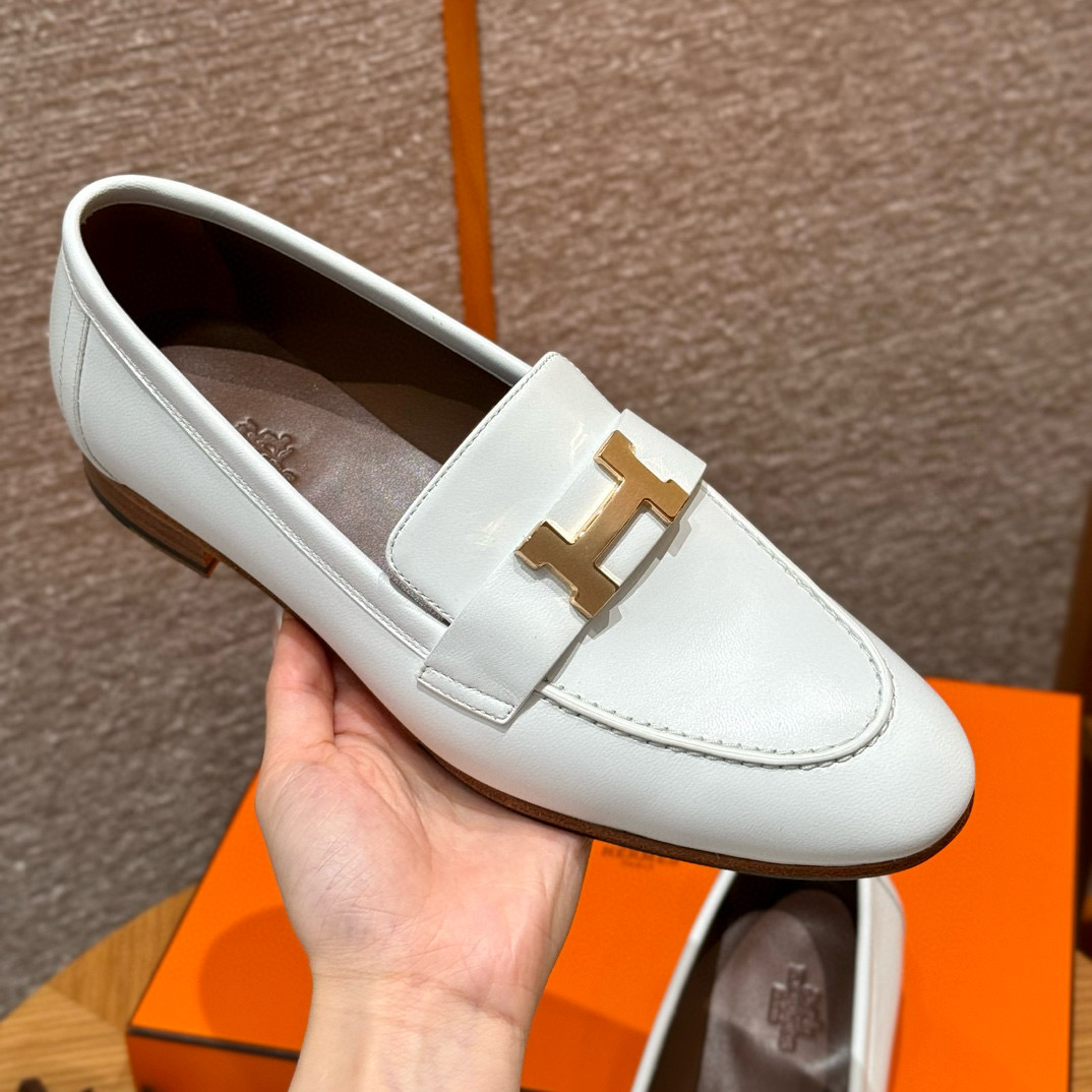 에르메스 Hermes 192 Royal loafer Goathide&Blanc gold