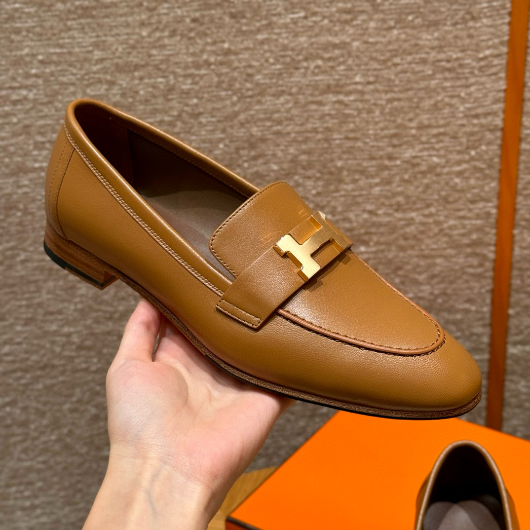 에르메스 Hermes 192 Royal loafer Goathide&Naturel gold