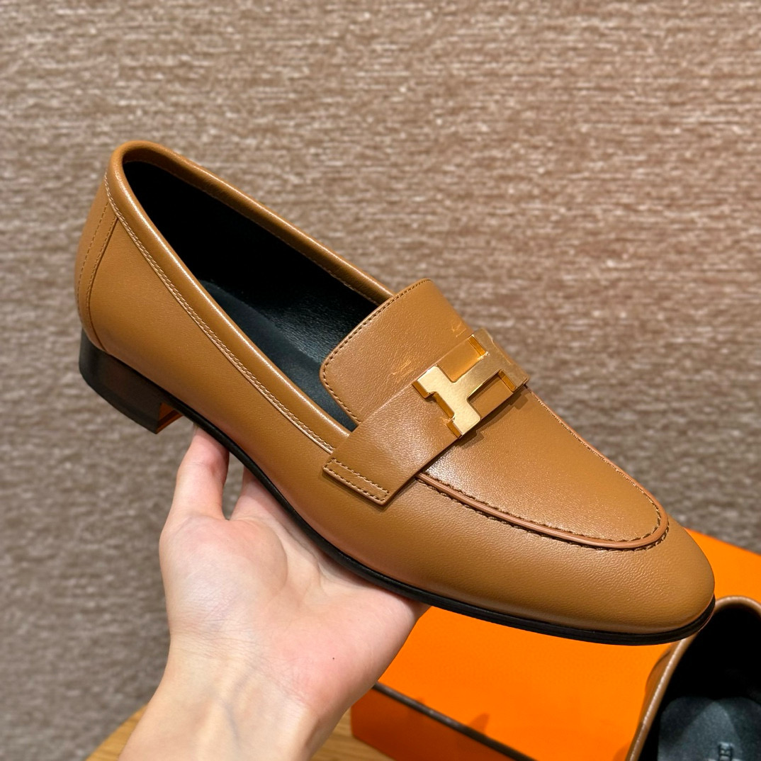 에르메스 Hermes 192 Royal loafer Goathide&Naturel gold