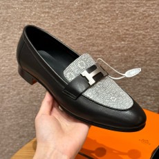 에르메스 Hermes 192 Royal loafer Lizard&89 Noir and Himalaya
