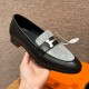 에르메스 Hermes 192 Royal loafer Lizard&89 Noir and Himalaya