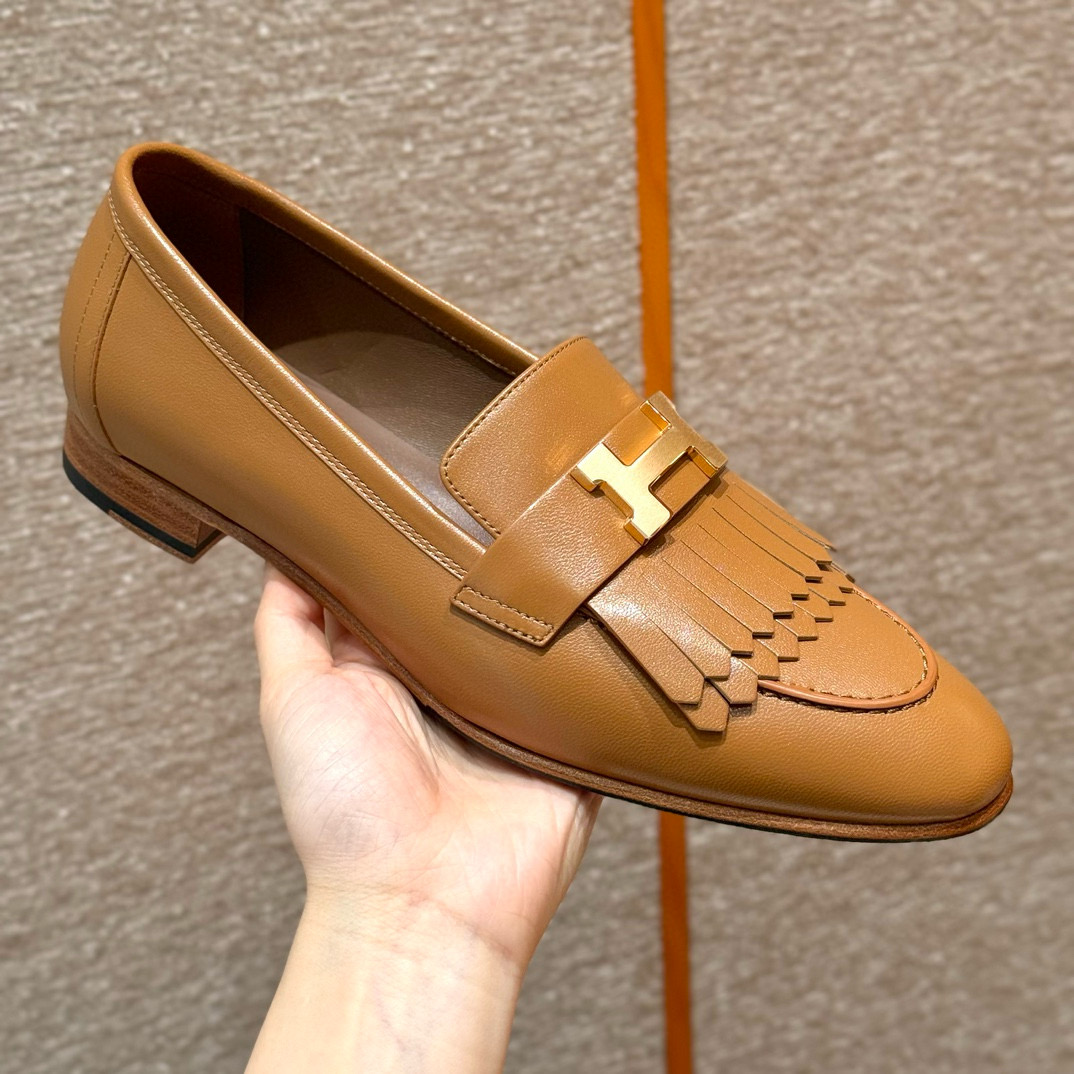 에르메스 Hermes 192 Royal loafer Goathide&Naturel gold