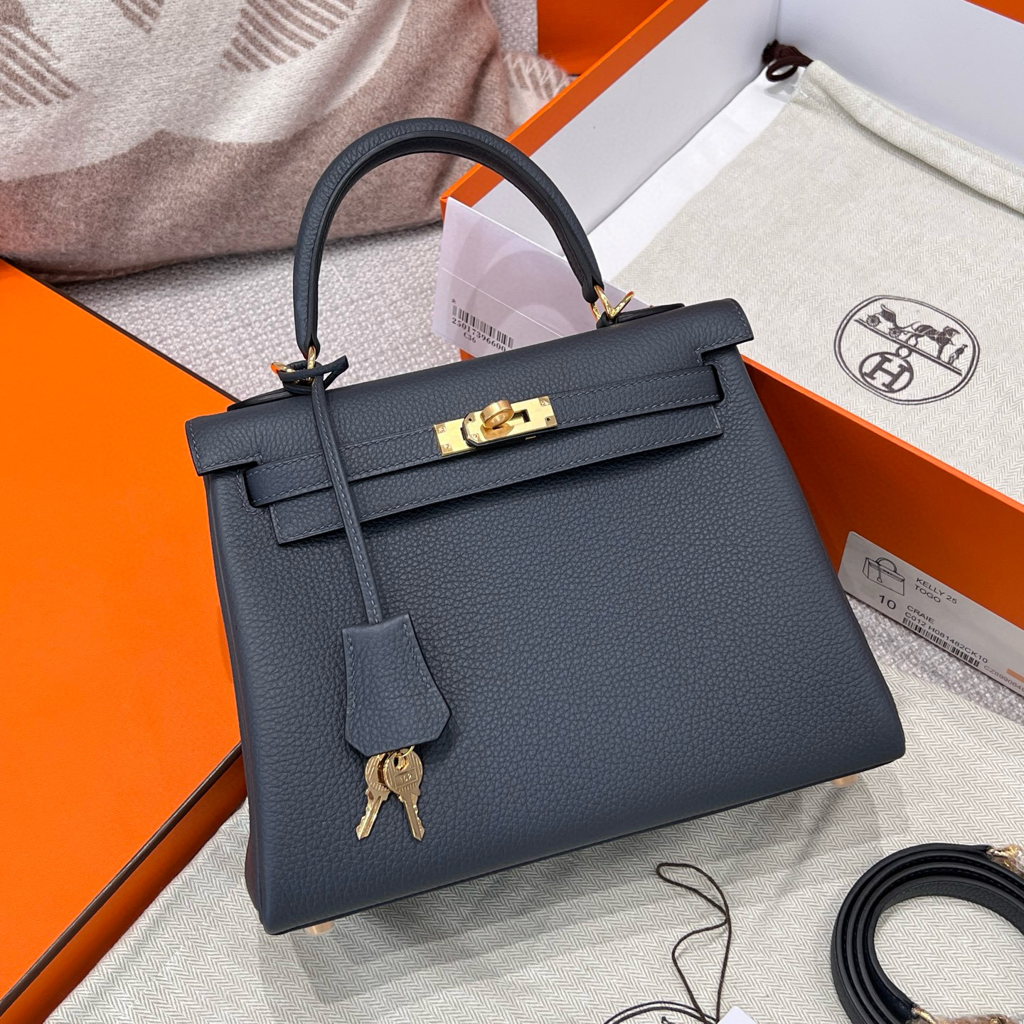 에르메스 Hermes Kelly 25cm Germany Leather H0 Girs Misty/gold