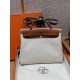에르메스 Hermes Herbag 31cm canvas and cowhide Beton and 37 Gold/silver