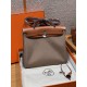 에르메스 Hermes Herbag 31cm canvas and cowhide Etoupe and Fauve/silver