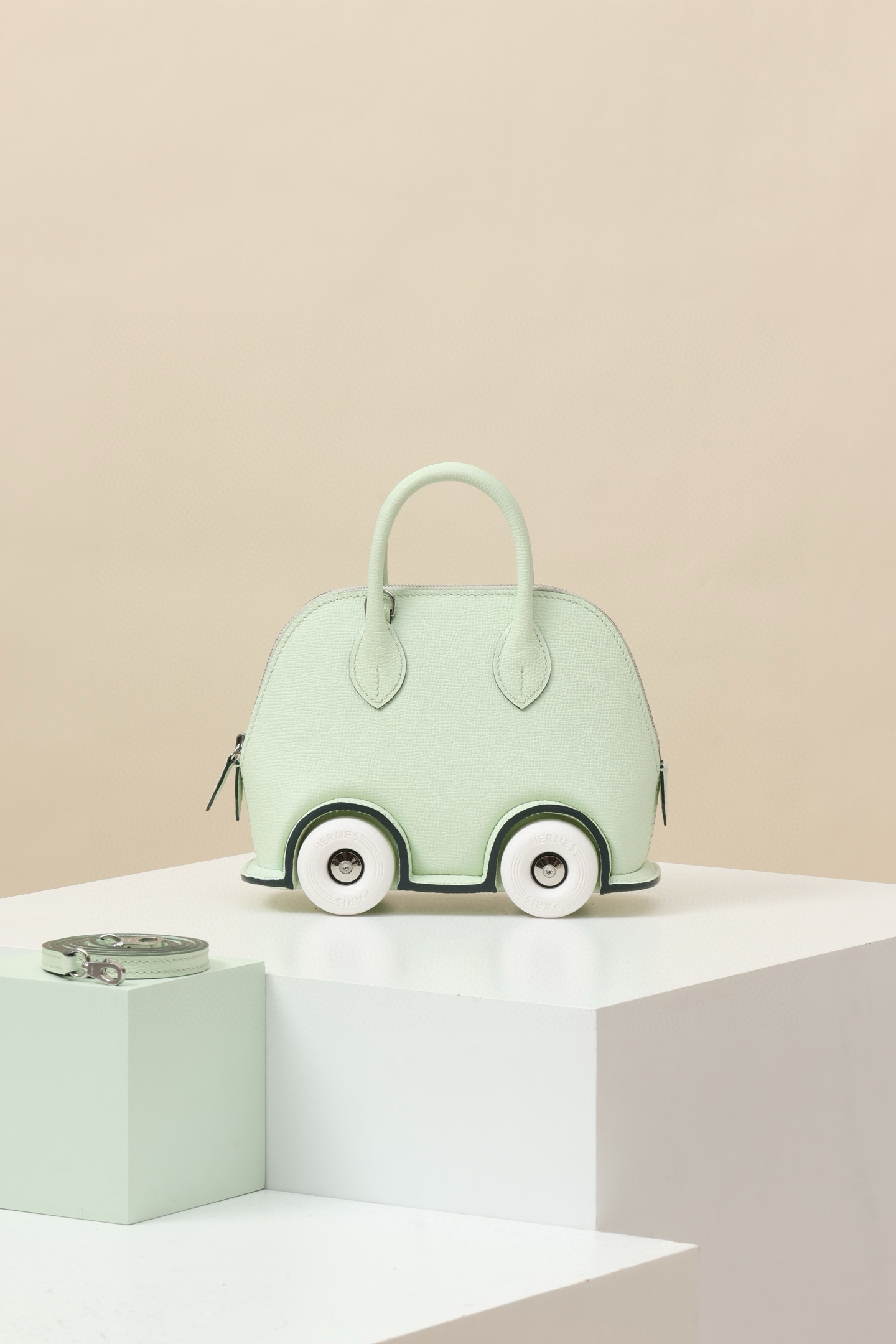 에르메스 Hermes Bolide On Wheels 18cm Epsom 0S Vert Fizz