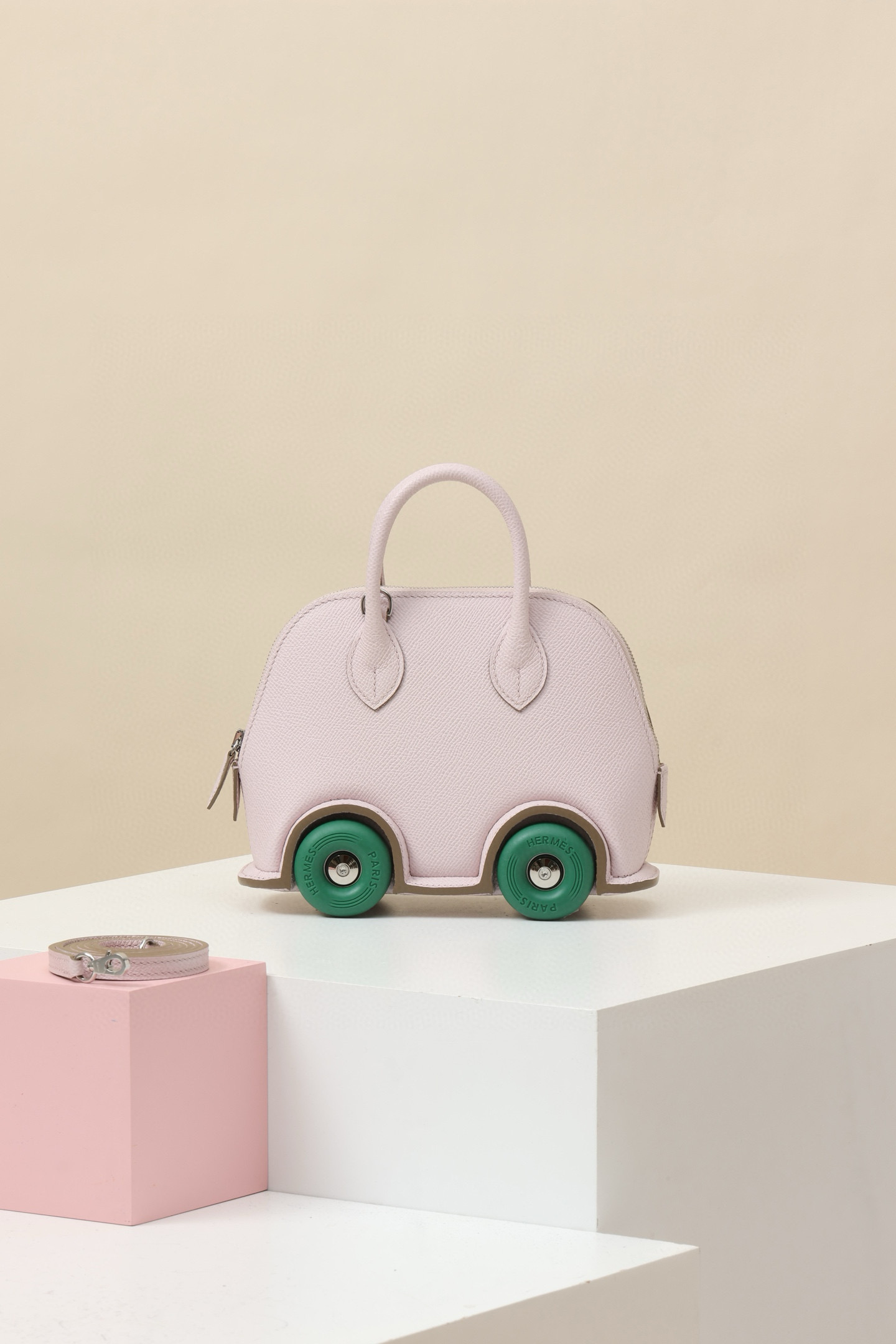 에르메스 Hermes Bolide On Wheels 18cm Epsom 09 Mauve pale
