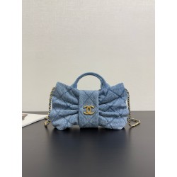 샤넬 Chanel 25k AS5849 Mini Bow Bag 99515 Blue 26cm