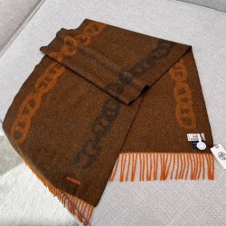 에르메스 Hermes Crazy Chain 스카프 캐시미어 40x160cm