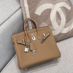 에르메스 Hermes Birkin 25cm Germany Leather 0M Chai/silver
