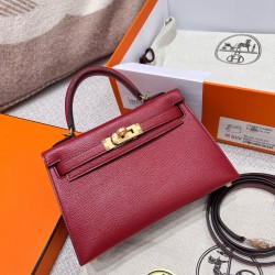 에르메스 Hermes Mini Kelly Mysore 55 Rouge H/gold