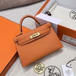 에르메스 Hermes Mini Kelly Mysore 93 Orange/gold
