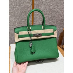 에르메스 Hermes Birkin 30cm Togo 1K Bambou/silver