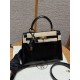 에르메스 Hermes Kelly 25cm Bright faced Alligator 89 Noir/gold
