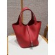 에르메스 Hermes Picotin lock 22cm clemence Q5 Rouge Casque/silver