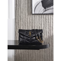 생로랑 Saint laurent/YSL 620333 Puffer Toy Bag in Quilted Lambskin Black 23cm