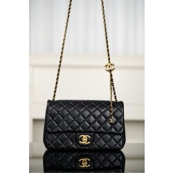 샤넬 Chanel 25B Flap Bag Black 23.5cm