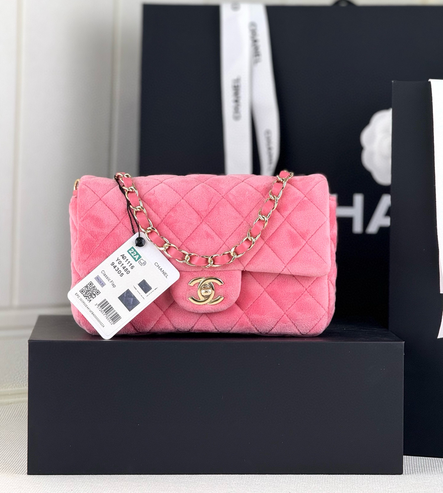 샤넬 Chanel A01116 Mini Classic Flap Bag Pink 20cm