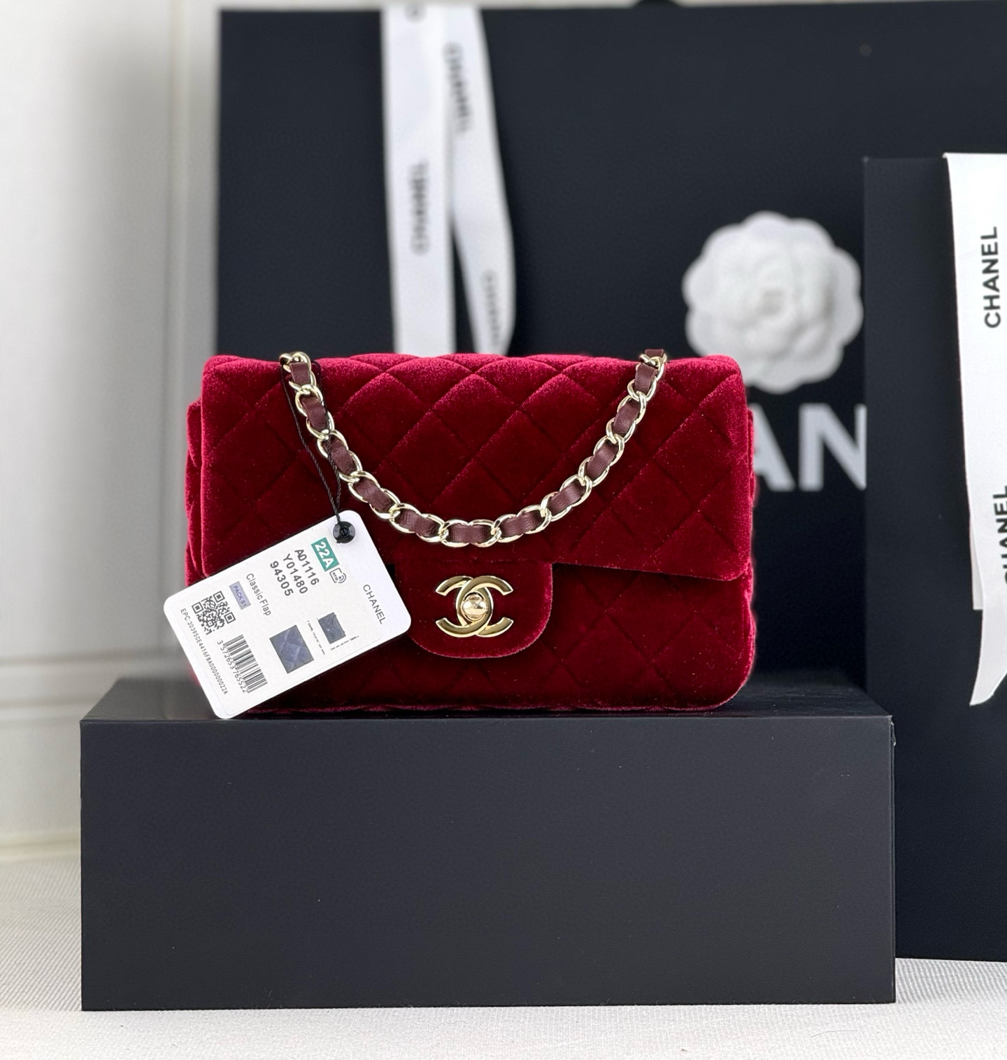 샤넬 Chanel A01116 Mini Classic Flap Bag Red 20cm