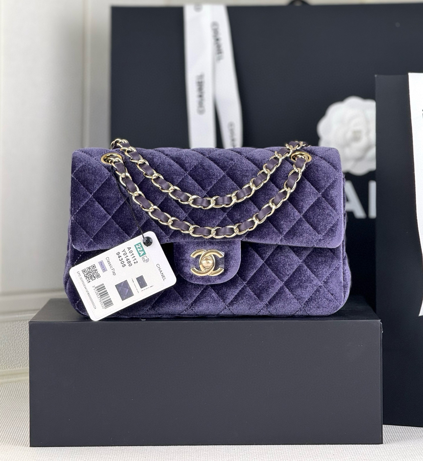 샤넬 Chanel A01118 Small Classic Flap Bag Purple 23cm