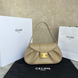 셀린느 Celine 115633 Medium Polly Bag in Supple Calfskin Brown Sepia 33cm