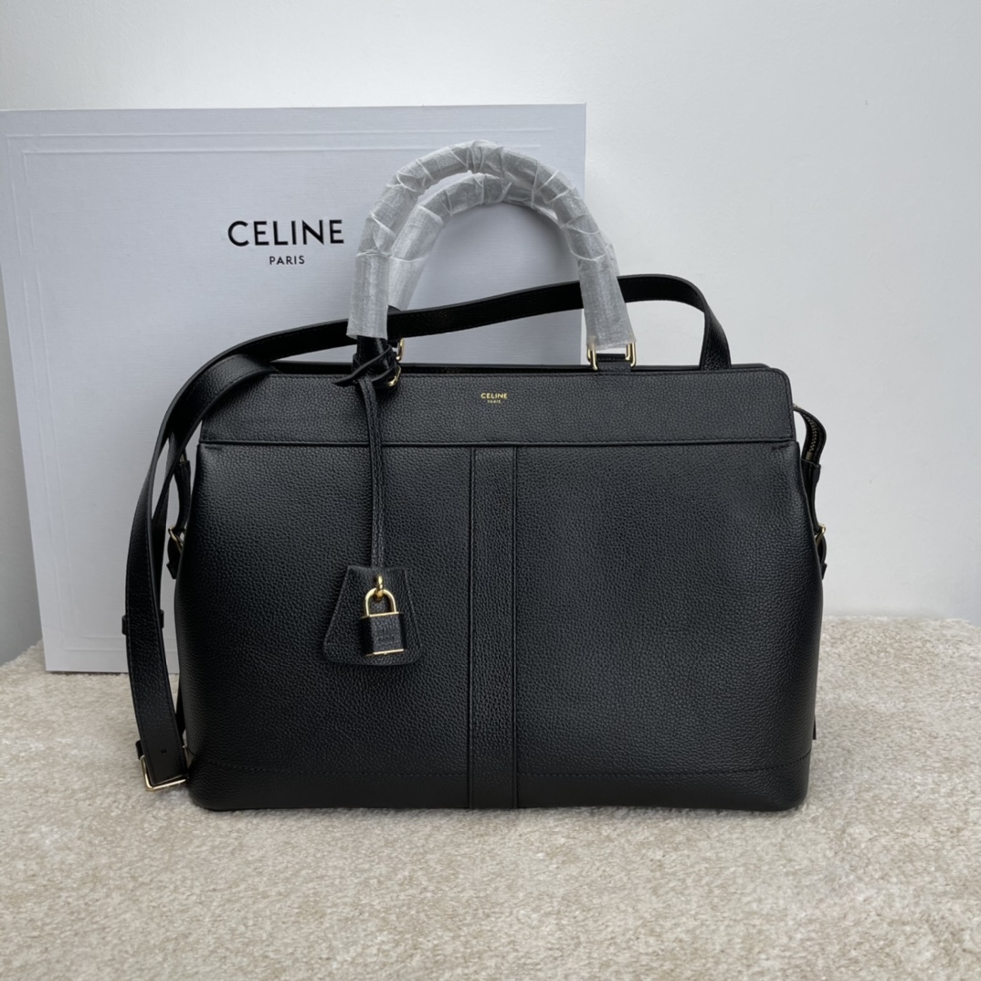 셀린느 Celine 192663 Medium Cabas de France Bag Black 37cm